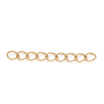 Ion Plating(IP) 304 Stainless Steel Curb Chains Extender STAS-WH0032-02B-G-1