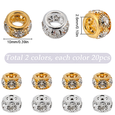 40Pcs 2 Colors Brass Spacer Beads KK-SC0003-97-1