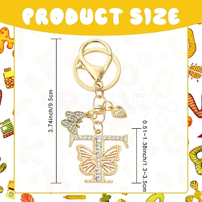 Alloy Rhinestone & Iron Keychain KEYC-YW00279-01-1