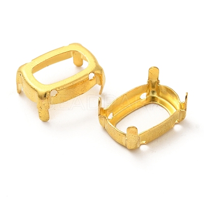 Rectangle Brass Sew on Prong Settings KK-N0084-A05-10x14G-1