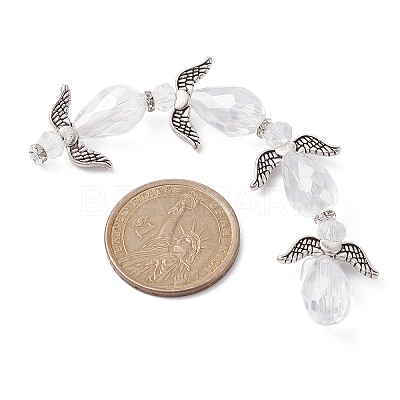 Angel Fairy Shape Electroplate Transparent Glass Beads Strands AJEW-JB01172-01-1