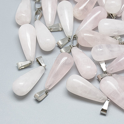 Natural Rose Quartz Pendants X-G-T081-21-1