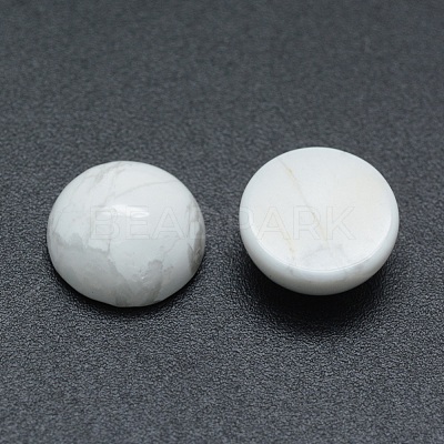 Natural Howlite Cabochons X-G-P393-R32-8MM-1