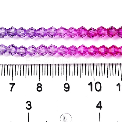 Gradient Color Baking Paint Glass Bead Strands X-DGLA-A039-T6mm-A09-1