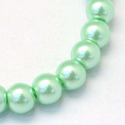 Baking Paint Pearlized Glass Pearl Round Bead Strands HY-Q330-8mm-63-1