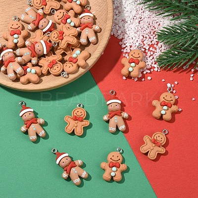 15Pcs 3 Styles Christmas Opaque Resin Pendants RESI-YW0004-76-1