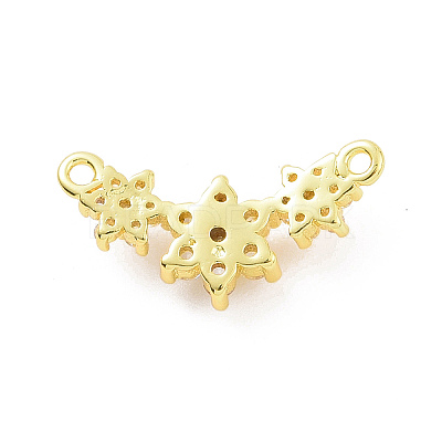 Eco-friendly Rack Plating Brass Micro Pave Cubic Zirconia 2-Loop Charms KK-F843-08G-1