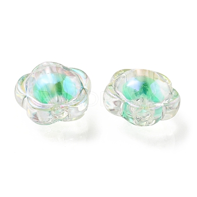 UV Plating Rainbow Iridescent Acrylic Beads OACR-A014-03H-1