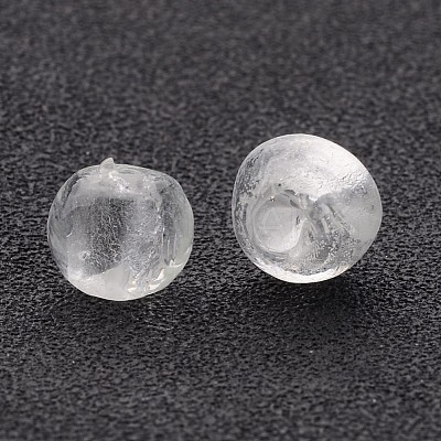 Handmade Silver Foil Glass Beads FOIL-R054-10mm-18-1