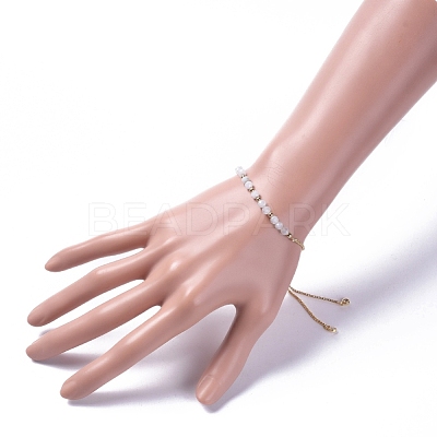 Adjustable Natural Rainbow Moonstone Slider Bracelets X-BJEW-JB04929-02-1