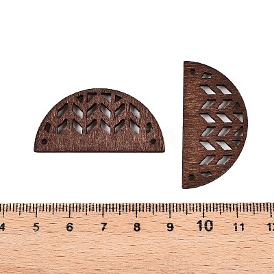 Poplar Wood Laser Cut Half Round Links Connectors WOOD-N016-47-1