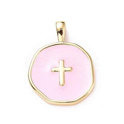 Brass Enamel Pendants KK-G417-01LG-10-1