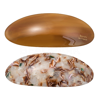 2Pcs 2 Colors Resin and Iron Hair Barrettes PHAR-GO0001-07B-1