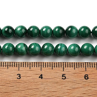 Natural Malachite Beads Strands G-A271-A01-6mm-1