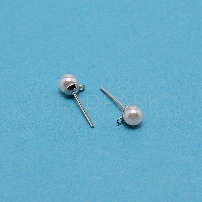 304 Stainless Steel Stud Earring Findings STAS-WH0029-02A-02-1