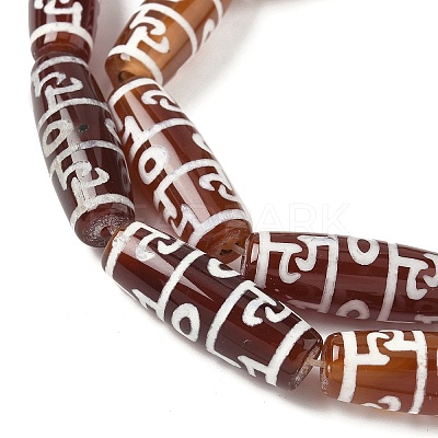 Rice Shape Tibetan Style dZi Beads Strands G-A269-A04-01-1