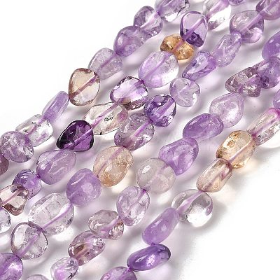 Natural Ametrine Beads Strands G-P497-01E-50-1