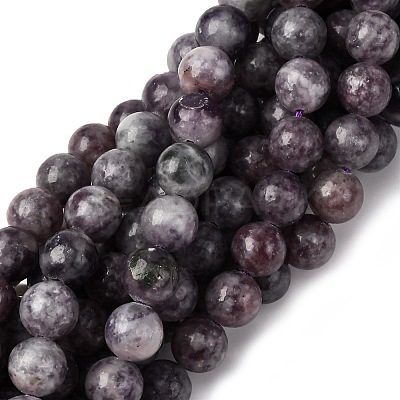 Natural Lepidolite Beads Strands G-G284-A02-8mm-1