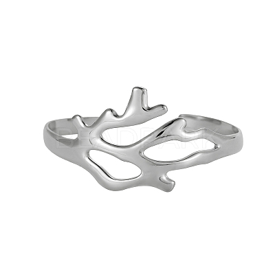 304 Stainless Steel Cuff Bangles STAS-OY009-17P-1
