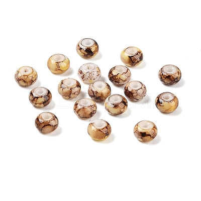 Opaque Spray Painted Glass Beads GLAA-G118-01S-1