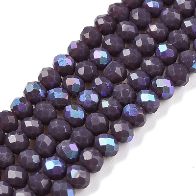 Electroplate Opaque Solid Color Glass Beads Strands EGLA-A044-P3mm-L11-1