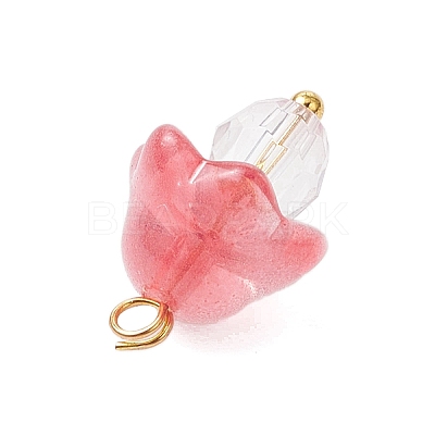 Mushroom Transparent Glass Pendants PALLOY-JF03654-01-1