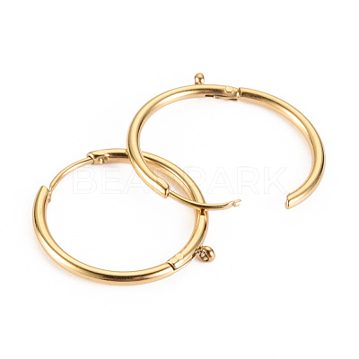 316 Surgical Stainless Steel Huggie Hoop Earring Findings STAS-S116-257A-G-1
