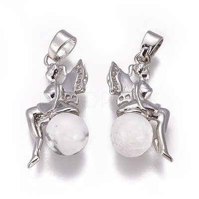 Natural Howlite Pendants G-L512-E07-1