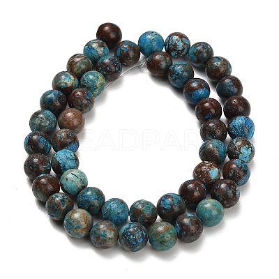 Natural Chrysocolla Beads Strands G-C289-B02-8mm-1