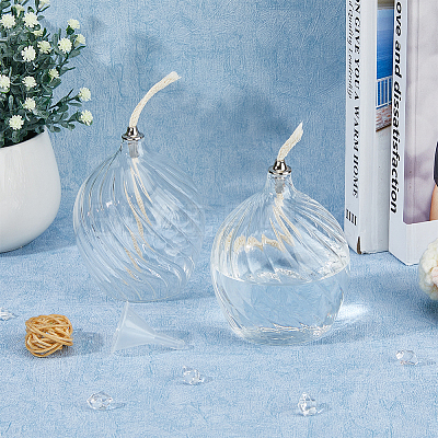 Transparent Glass Kerosene Lamp AJEW-WH0314-458-1