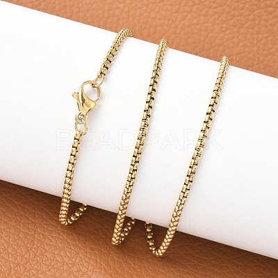 Ion Plating(IP) 304 Stainless Steel Venetian Chain Necklace Making STAS-A028-N032G-1