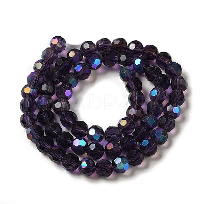 Electroplate Transparent Glass Beads Strands EGLA-A035-T8mm-L15-1