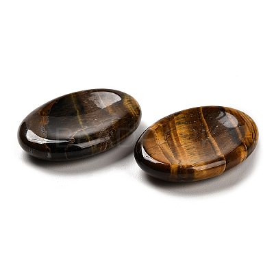 Natural Tiger Eye Oval Worry Stone G-R487-01D-1