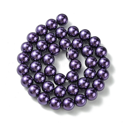 Eco-Friendly Dyed Glass Pearl Round Bead Strands X-HY-A002-10mm-RB099-1