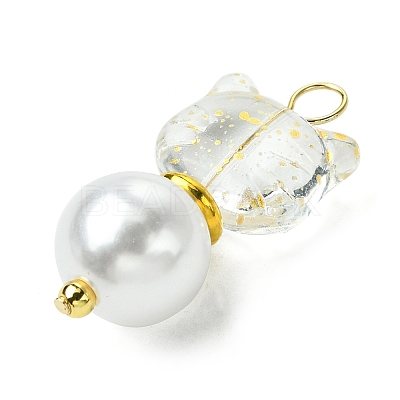 2Pcs Glass Beads Pendants PALLOY-JF03385-1