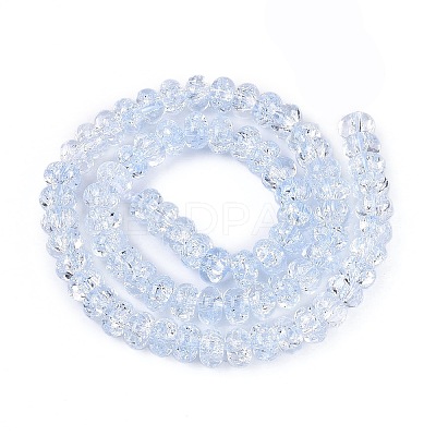Crackle Transparent Glass Beads Strands GLAA-N069-02A-03-1