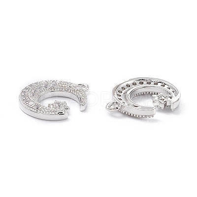Rack Plating Brass Micro Pave Cubic Zirconia Pendants X-ZIRC-C026-05P-1