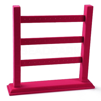 3-Tier Wood Covered with Velvet Earring Display Stands NDIS-Q027-04A-1