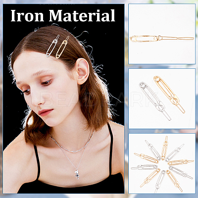 40Pcs 2 Colors Zinc Alloy Hair Pin PHAR-CP0001-09-1