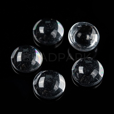 Transparent Half Round Glass Cabochons GGLA-R027-8mm-1
