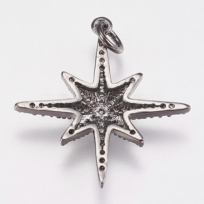 Brass Micro Pave Cubic Zirconia Pendants ZIRC-E145-52B-1