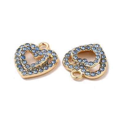 Rack Plating Alloy Rhinestone Pandants ALRI-O024-06G-02-1