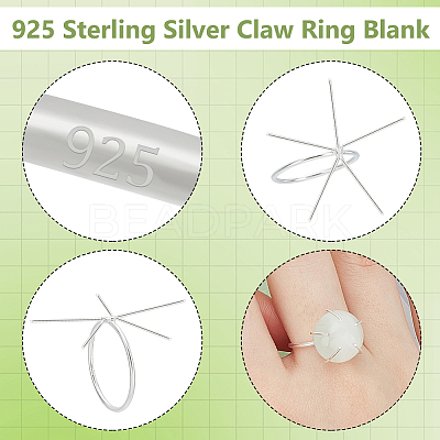 1Pc 925 Sterling Silver Ring Components FIND-BC0013-83A-1
