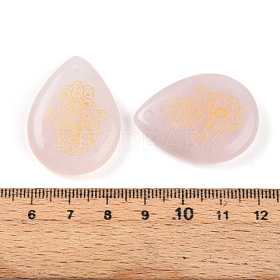 Natural Rose Quartz Pendants G-N345-05E-1