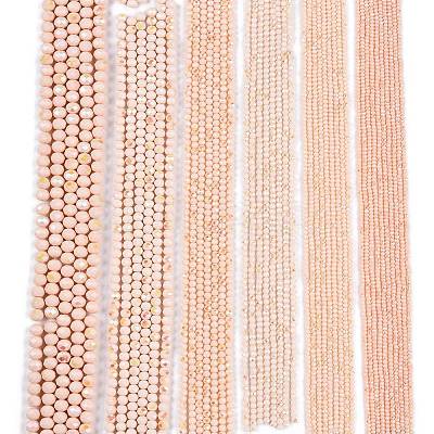 Electroplate Opaque Solid Color Glass Beads Strands EGLA-A044-P2mm-L05-1
