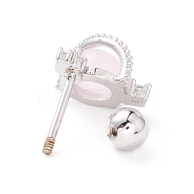 Planet Cat Eye Stud Earrings for Women LS-EJEW-A065-02P-1