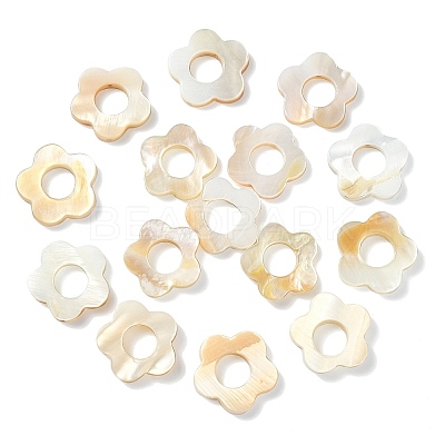 30Pcs Natural Freshwater Shell Beads Frames SHEL-CJ0001-27-1