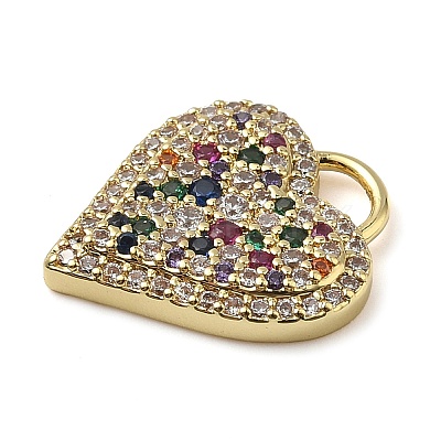 Brass Micro Pave Cubic Zirconia Pendants KK-I276-29G-1