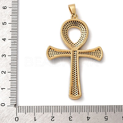 Brass Micro Pave Cubic Zirconia Big Pendants KK-U076-06G-1