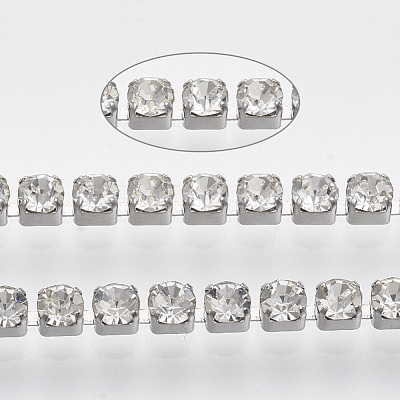 304 Stainless Steel Rhinestone Strass Chains CHS-R012-C-01-1